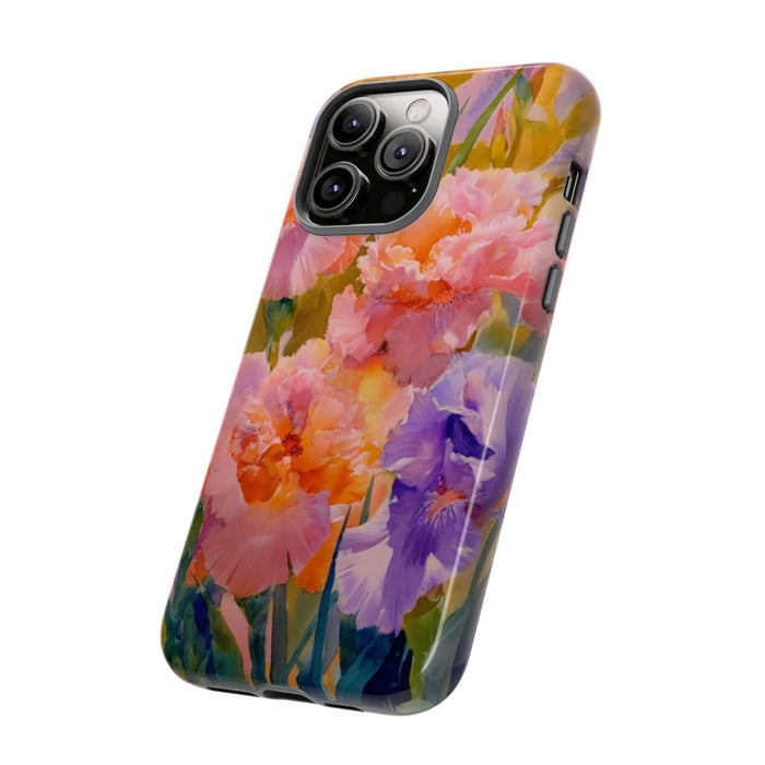 Roze en Paarse Bloemen in Aquarel