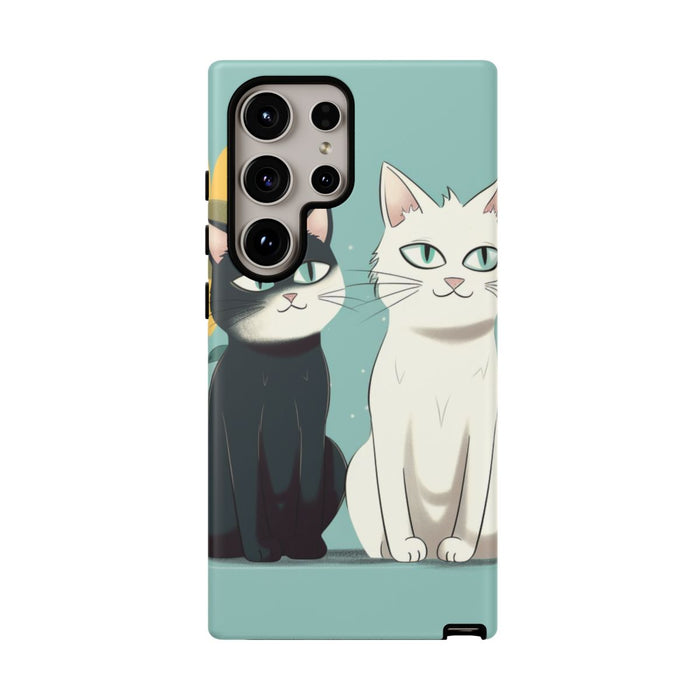 Twee Cartoonkatten met Zonnebloem