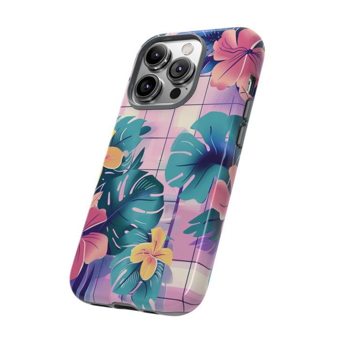 Tropisch Bloemenpatroon met Roze en Gele Bloemen