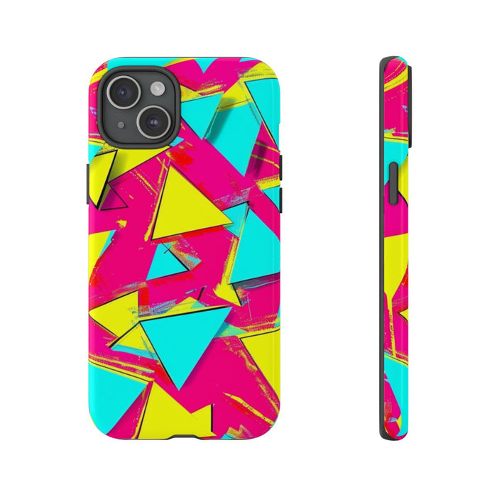 Neon Driehoeken Abstract Patroon