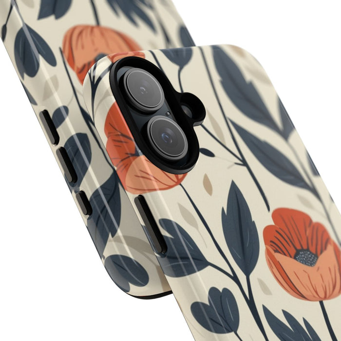 Oranje en Blauwe Bloemenpatroon