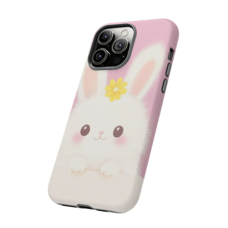 Lief Wit Konijntje met Gele Bloem