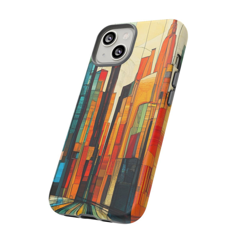 Abstracte Stedelijke Skyline in Warme Kleuren