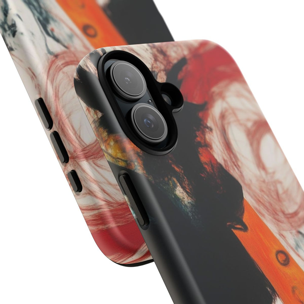 Abstracte Zwarte en Rode Penseelstreken