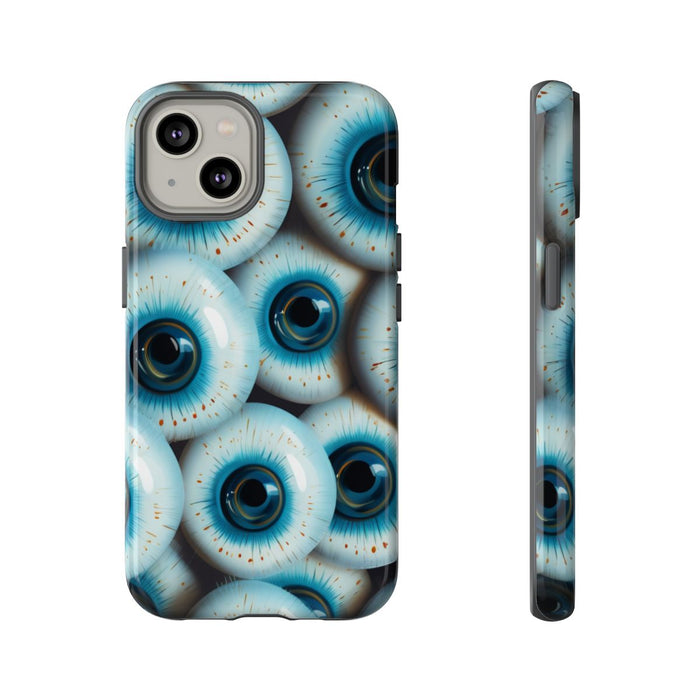 Glanzend Hoesje met Blauw Oogpatroon