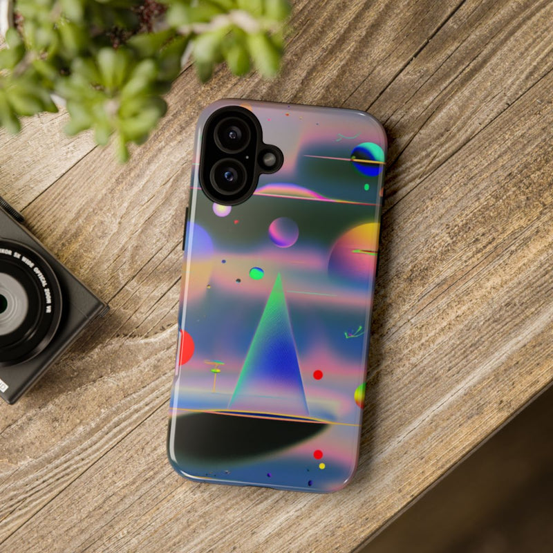 Kleurrijke Geometrische Bollen en Piramide Abstract