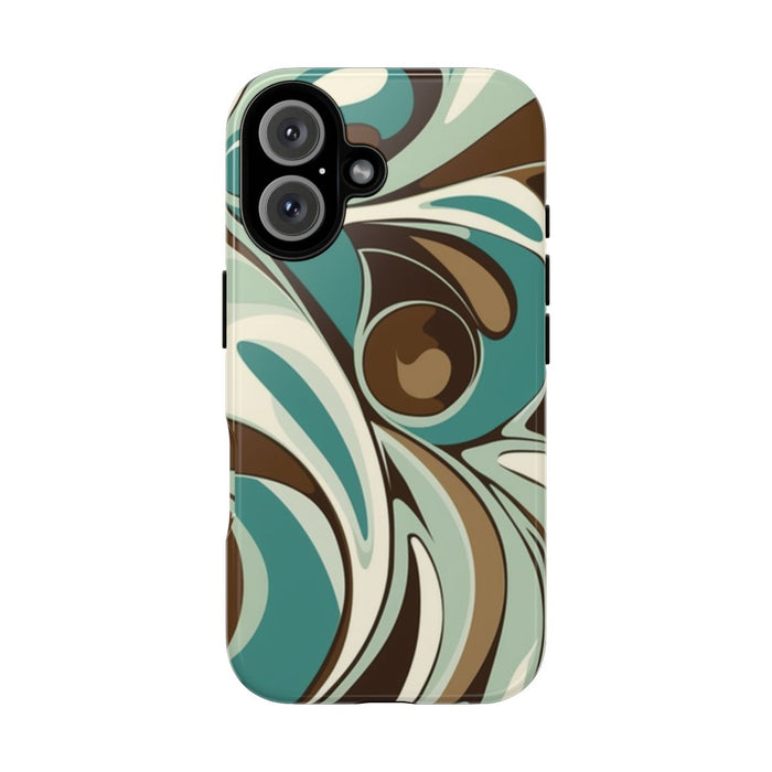 Abstracte Swirl in Teal en Bruin