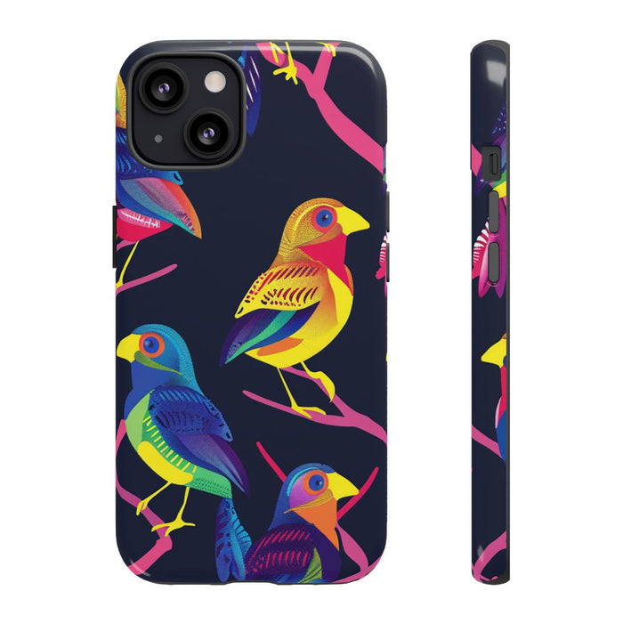 Neonkleurige Vogels op Takken