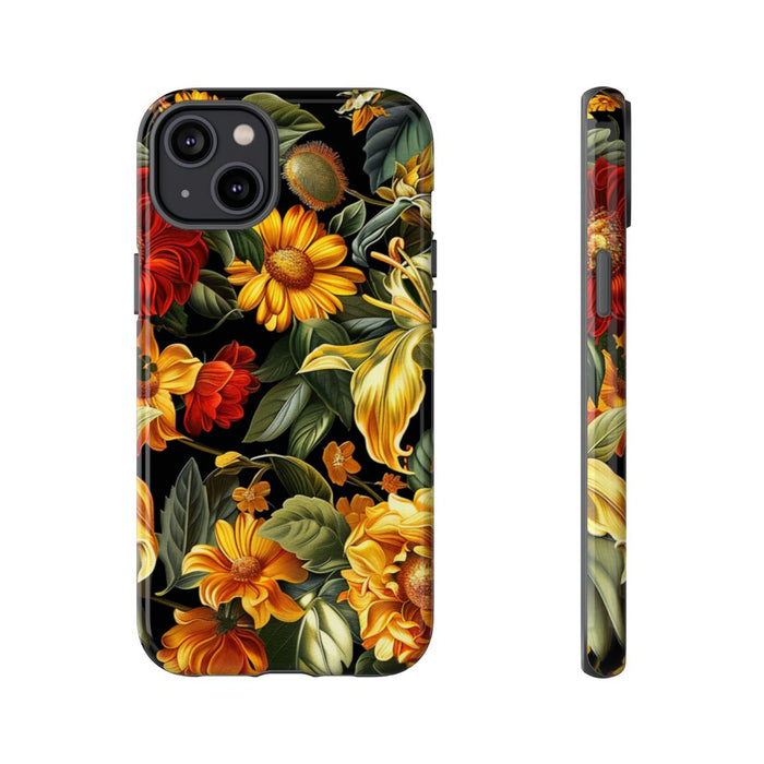 Vrolijk Gele en Rode Bloemenprint
