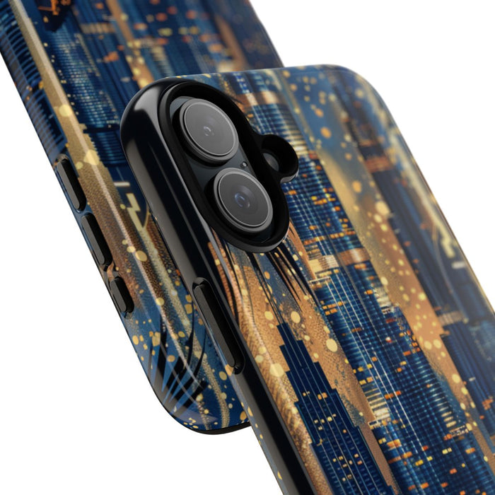 Stadssilhouet bij Nacht met Palmen