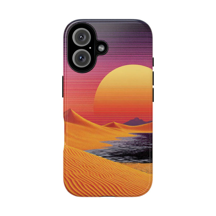 Zonsondergang boven Oranje Zandduinen met Retro Zon