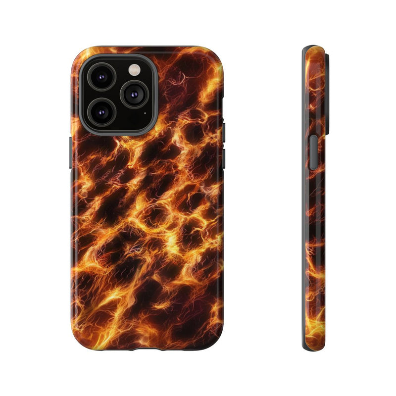 Gloeiende Vezelstructuur met Vurige Lijnen