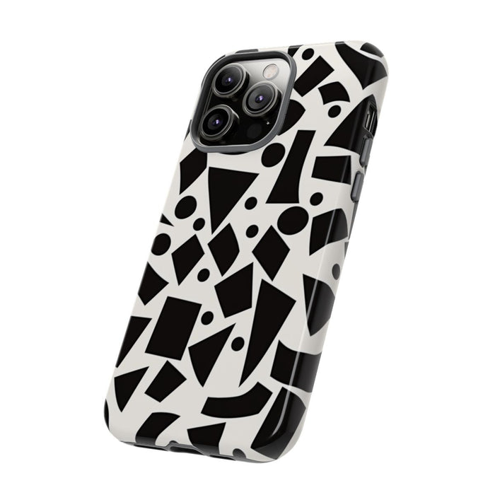 Zwart-Wit Geometrisch Abstract Patroon