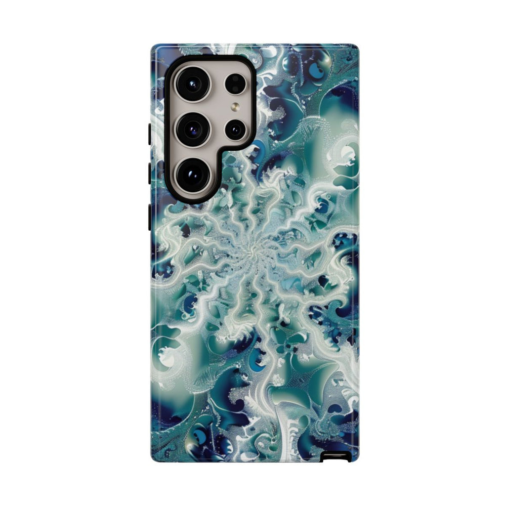 Blauw-Groene Fractalwerveling met Glans