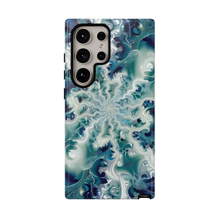 Blauw-Groene Fractalwerveling met Glans