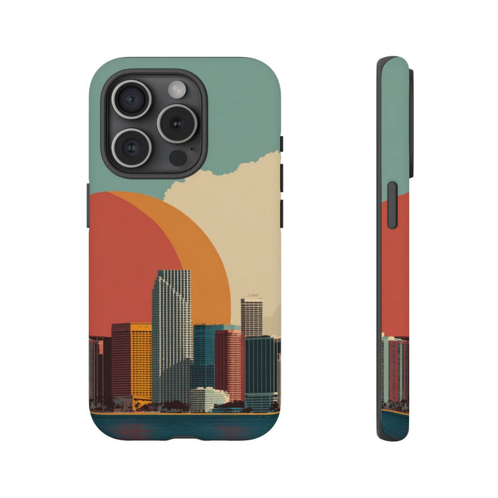 Minimalistische Stadsgezicht met Grote Zon