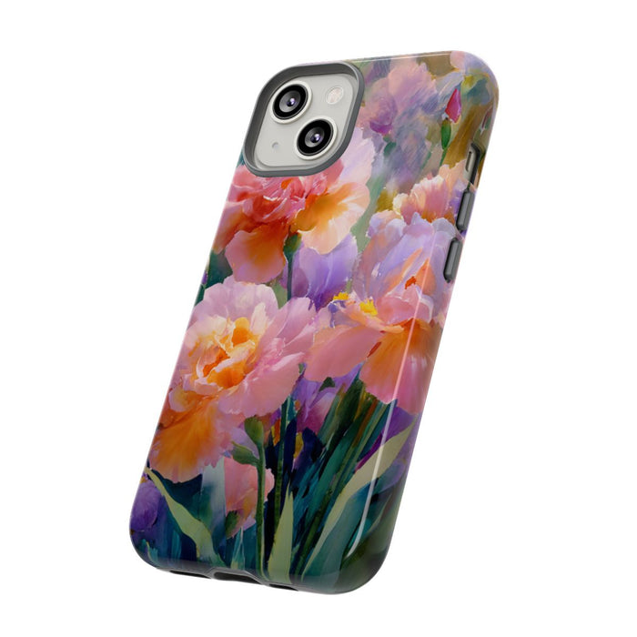 Roze en Paarse Bloemen in Waterverf