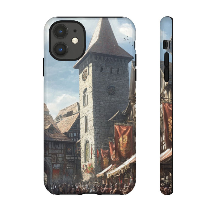 Middeleeuws Europees Dorpsstraat Tafereel