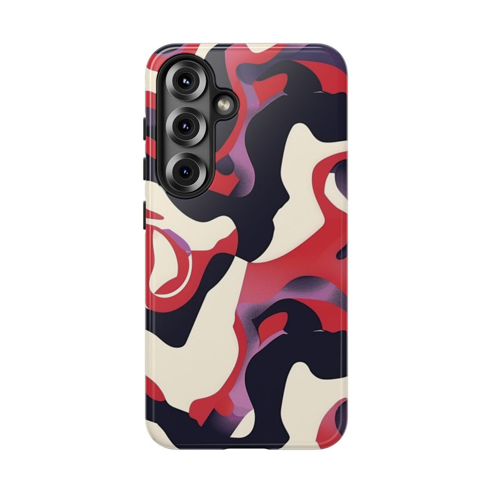Abstract Rood-Zwart-Crème Patroon