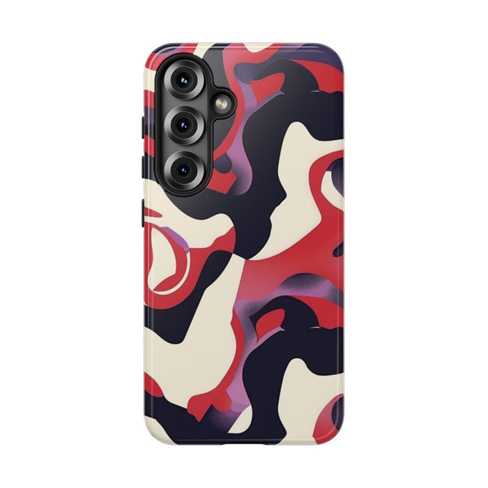 Abstract Rood-Zwart-Crème Patroon