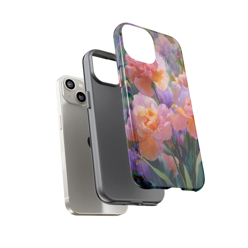 Roze en Paarse Bloemen in Waterverf