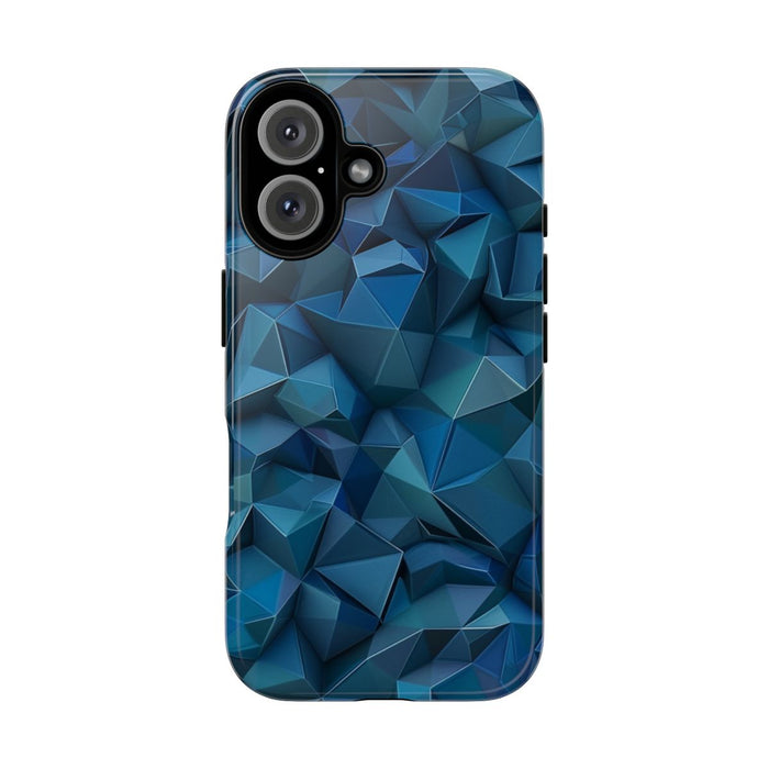 Diepblauw Geometrisch Polygonenpatroon