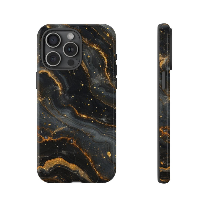 Zwart-Gouden Marmer Abstract Patroon