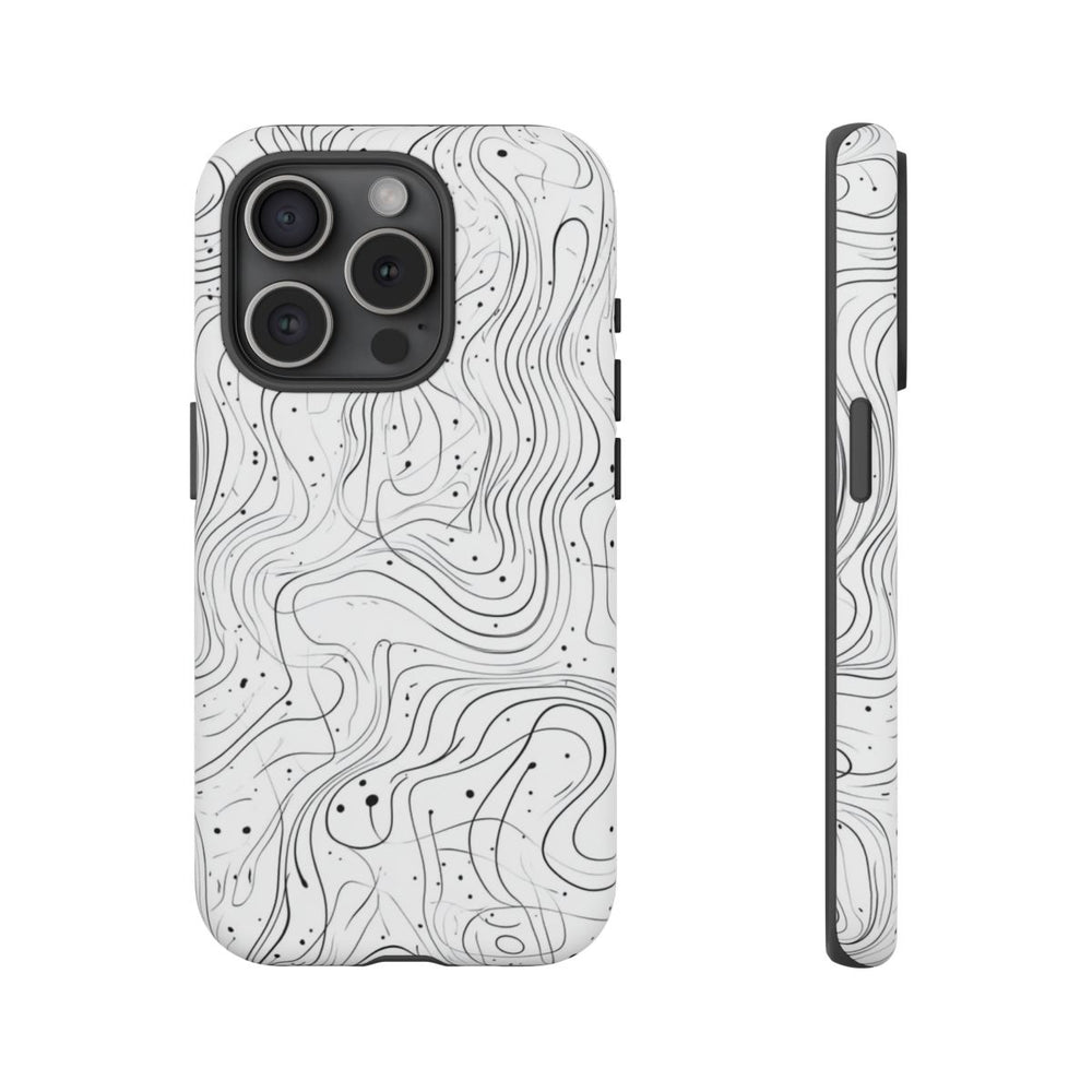 Abstract Zwart-Wit Golvend Lijnenpatroon