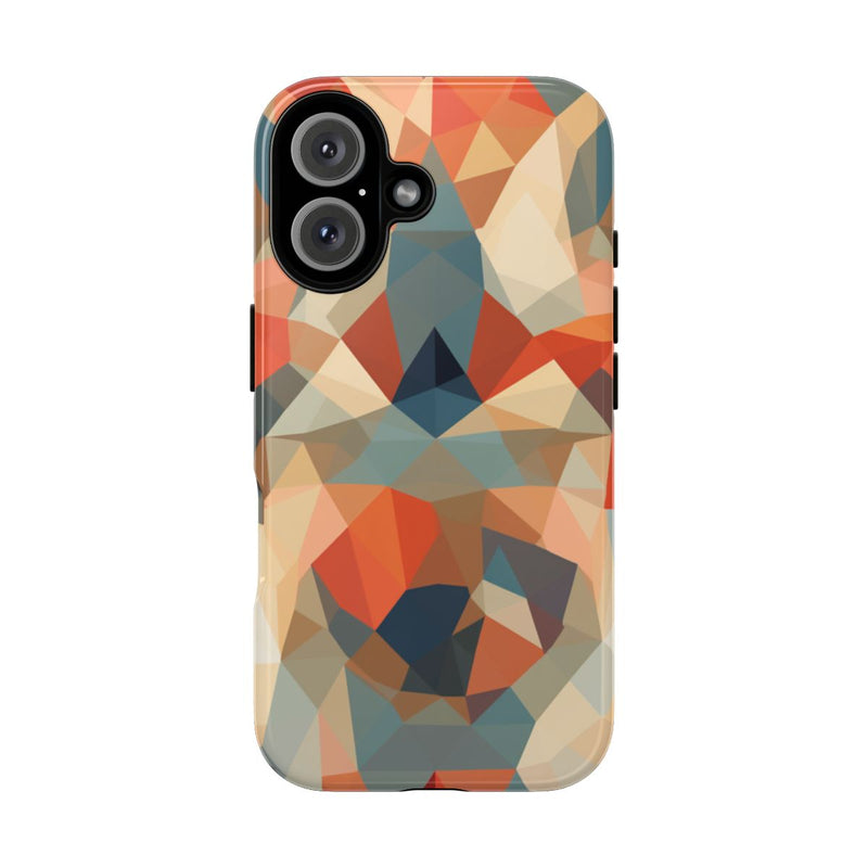 Geometrisch Abstract Patroon in Gedempte Warme Kleuren