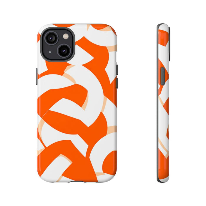 Oranje en Wit Geometrisch Patroon