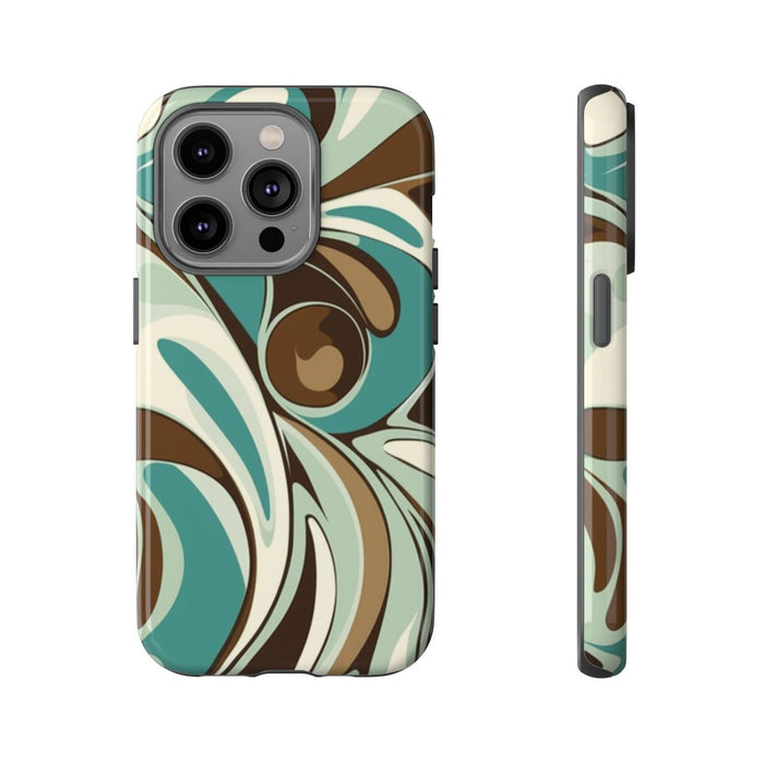 Abstracte Swirl in Teal en Bruin
