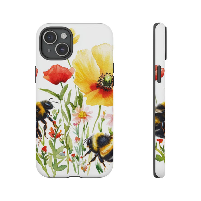 Aquarel Hommels en Wilde Bloemen
