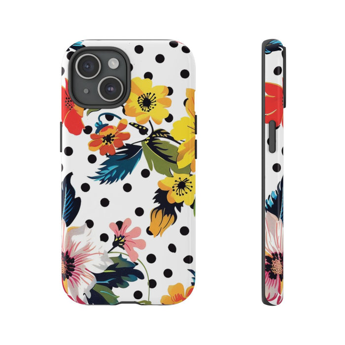 Kleurrijk Bloemenpatroon met Polkadots