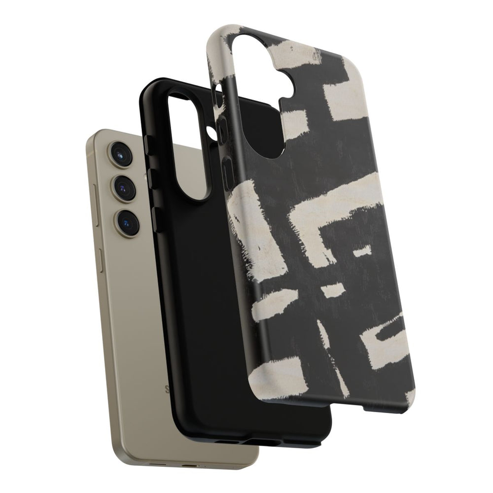 Abstract Zwart-Crème Patroon