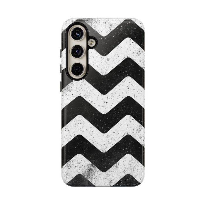Zwart-Wit Zigzagpatroon met Vintage Effect