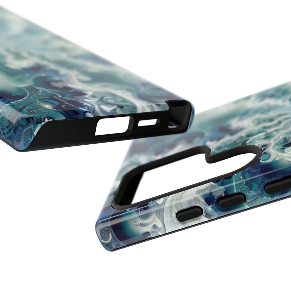 Blauw-Groene Fractalwerveling met Glans