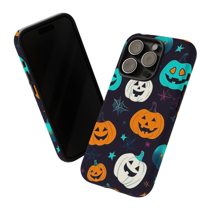 Vrolijk Gekleurde Halloween Pompoenen Patroon