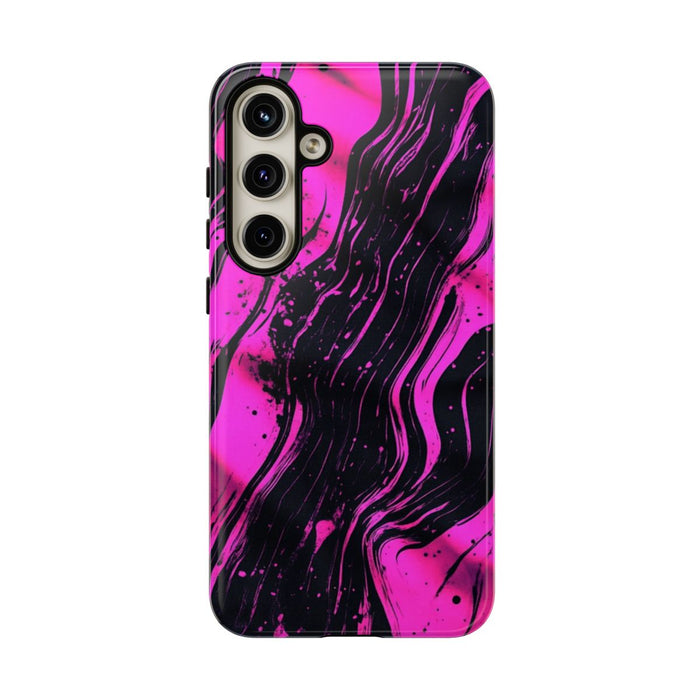 Neonroze en Zwart Abstract Patroon