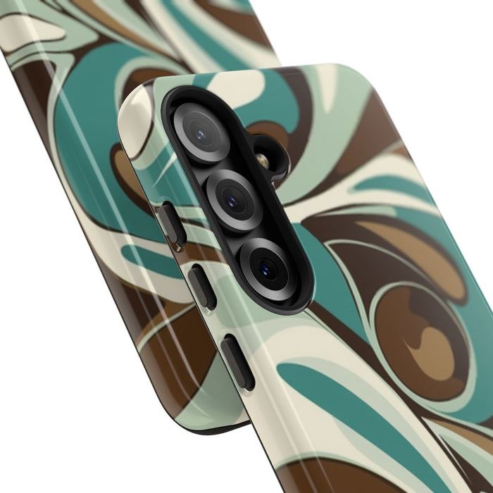 Abstracte Swirl in Teal en Bruin