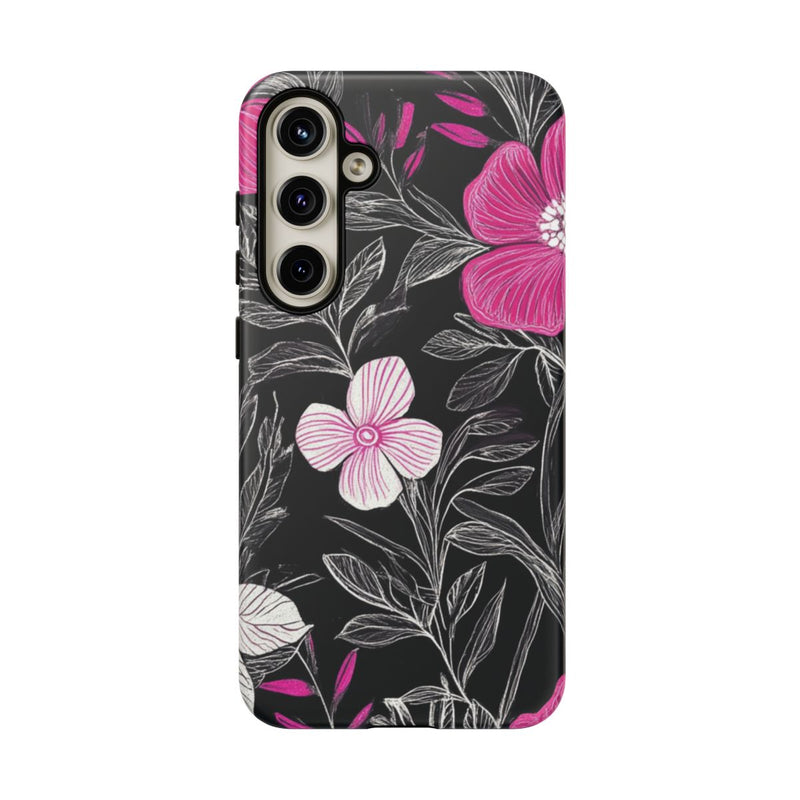 Roze en Witte Bloemenprint