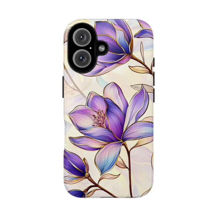 Paarse Magnolia's met Bloemenpatroon