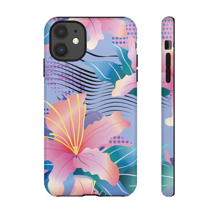 Roze Bloemenpatroon met Abstracte Accenten