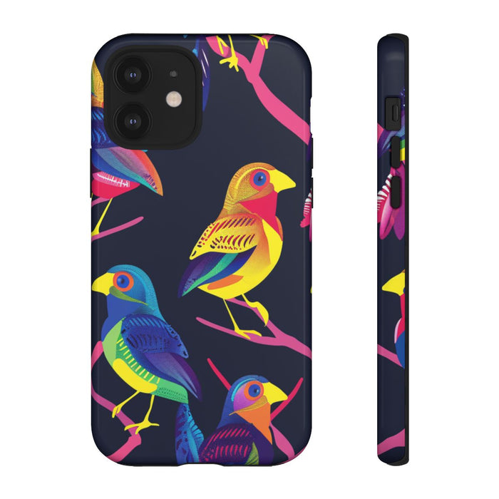 Neonkleurige Vogels op Takken