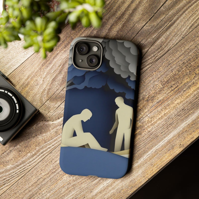 Papieren Uitsnede van Twee Mannen in Bos