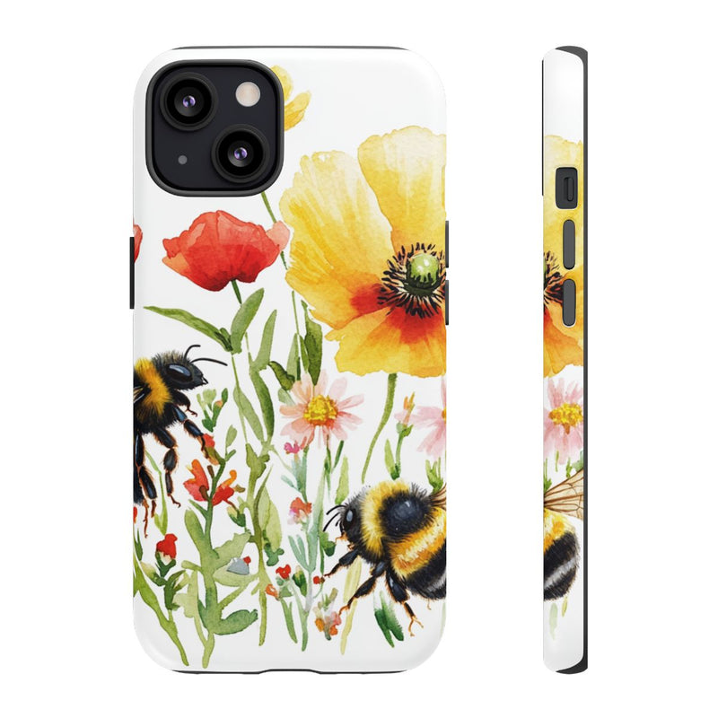 Aquarel Hommels en Wilde Bloemen