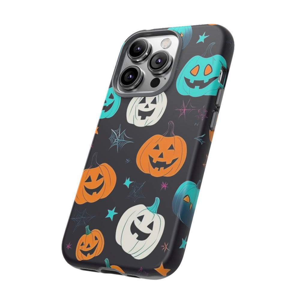 Vrolijk Gekleurde Halloween Pompoenen Patroon