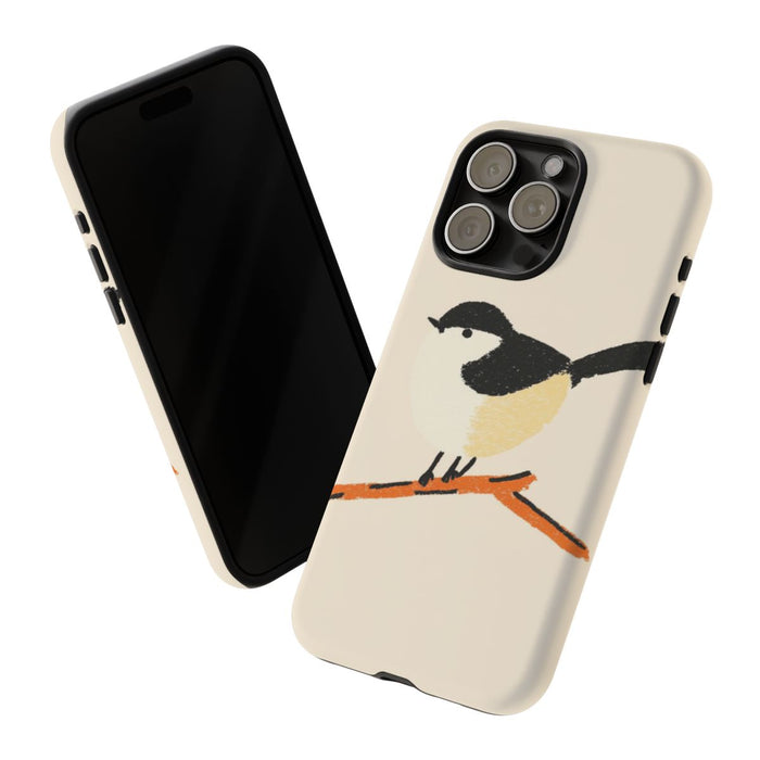 Minimalistische Vogel Illustratie op Tak