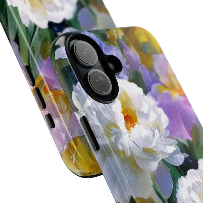 Grote Witte Pioenen en Lila Irissen