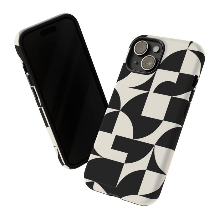 Zwart-Wit Geometrisch Abstract Patroon