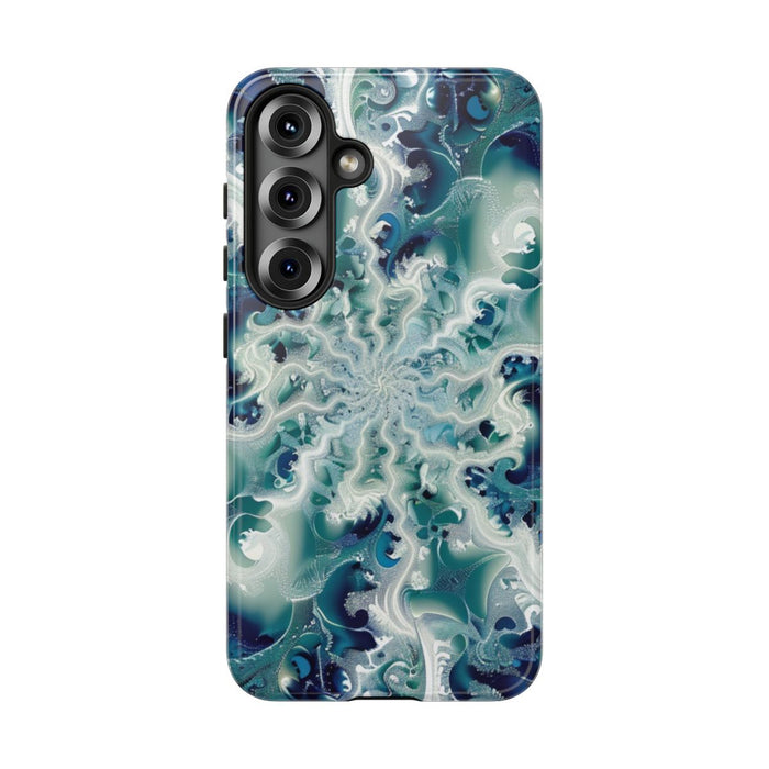 Blauw-Groene Fractalwerveling met Glans